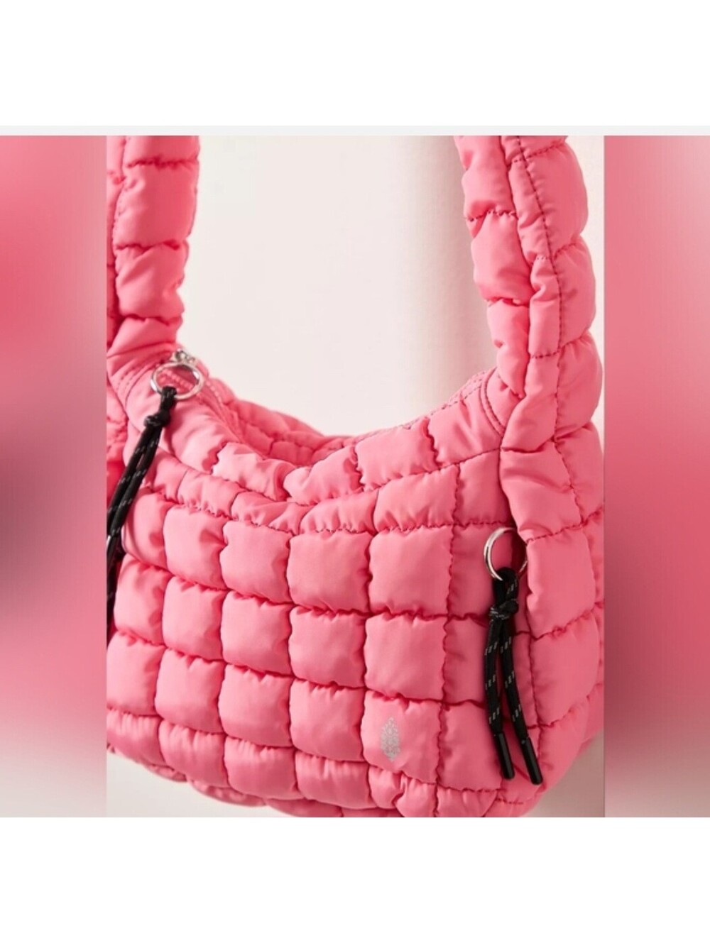 New With Tsgs  Free people Quilted Baby Carryall Bag bubble gum pink - Picture 3 of 4